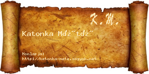 Katonka Máté névjegykártya